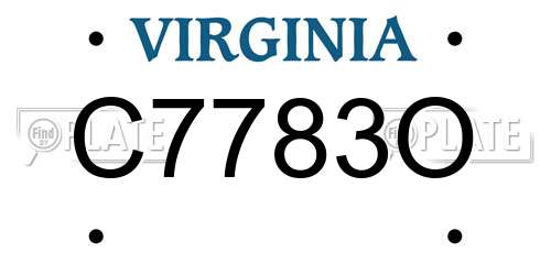 C7783O Virginia License Plate