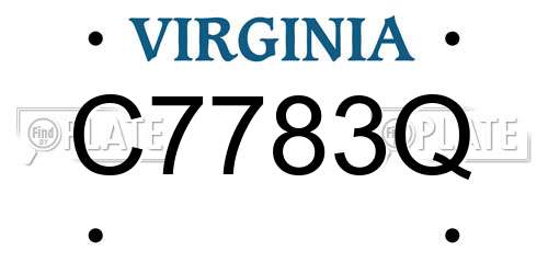 C7783Q Virginia License Plate