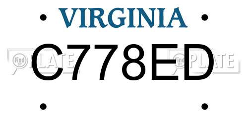 C778ED Virginia License Plate