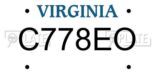 C778EO Virginia License Plate