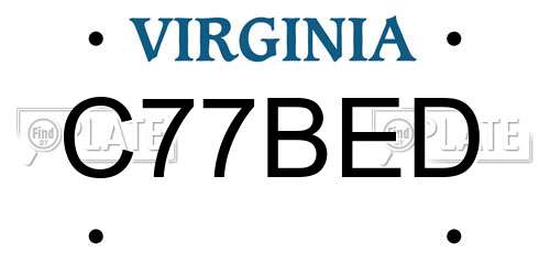 C77BED Virginia License Plate