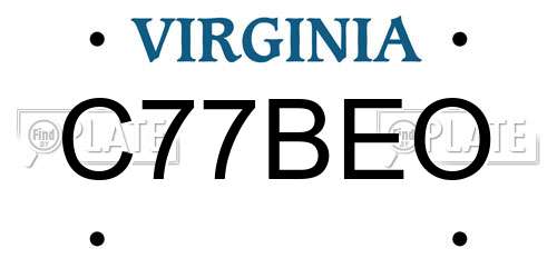 C77BEO Virginia License Plate