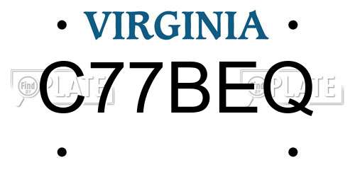 C77BEQ Virginia License Plate