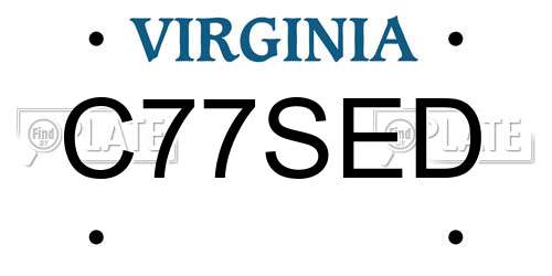 C77SED Virginia License Plate
