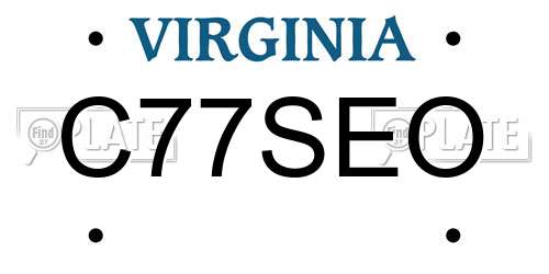C77SEO Virginia License Plate