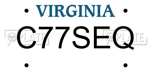 C77SEQ Virginia License Plate