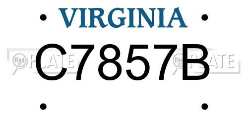 C7857B Virginia License Plate