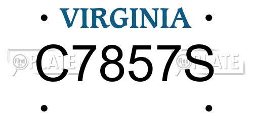C7857S Virginia License Plate
