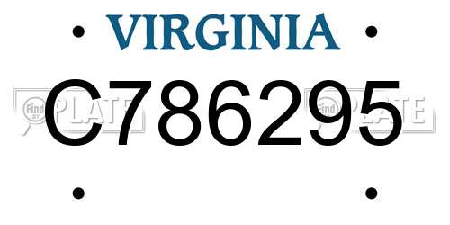 C786295 Virginia License Plate