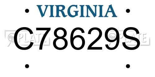 C78629S Virginia License Plate
