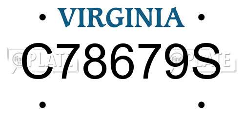 C78679S Virginia License Plate