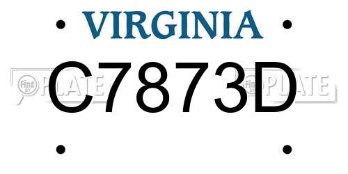 C7873D Virginia License Plate