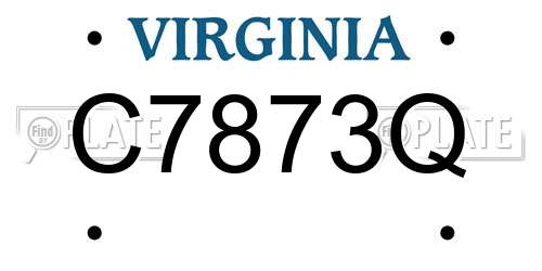 C7873Q Virginia License Plate