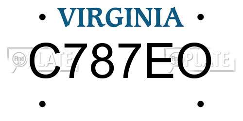 C787EO Virginia License Plate