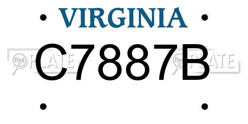 C7887B Virginia License Plate