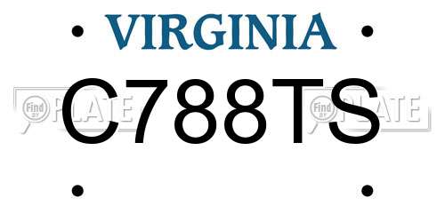 C788TS Virginia License Plate