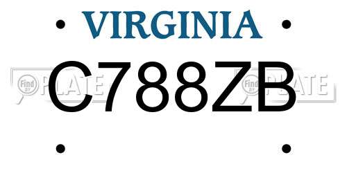 C788ZB Virginia License Plate