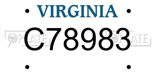 C78983 Virginia License Plate