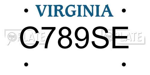 C789SE Virginia License Plate