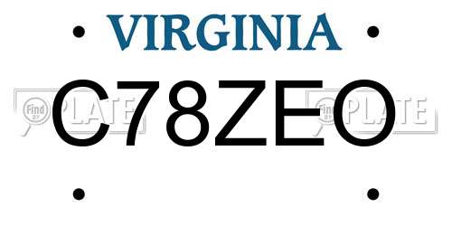 C78ZEO Virginia License Plate
