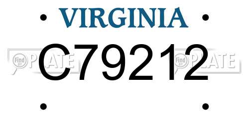 C79212 Virginia License Plate