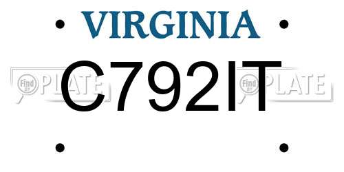 C792IT Virginia License Plate