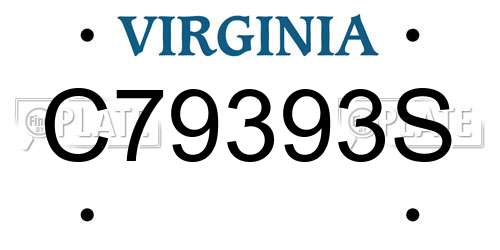 C79393S Virginia License Plate
