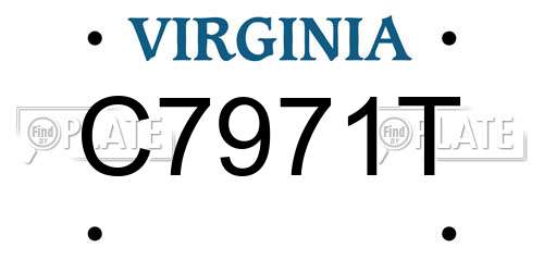 C7971T Virginia License Plate