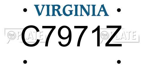 C7971Z Virginia License Plate