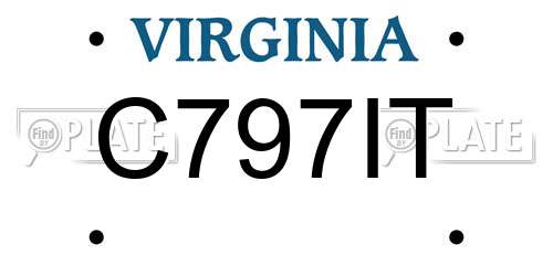 C797IT Virginia License Plate