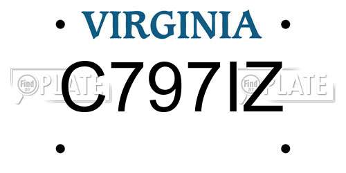 C797IZ Virginia License Plate
