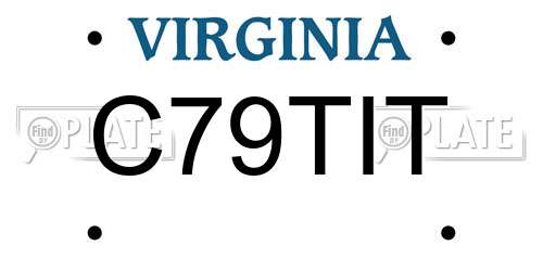 C79TIT Virginia License Plate