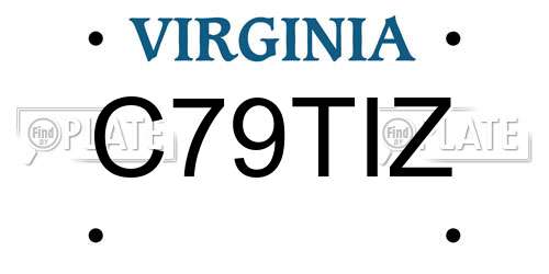 C79TIZ Virginia License Plate
