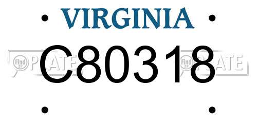 C80318 Virginia License Plate