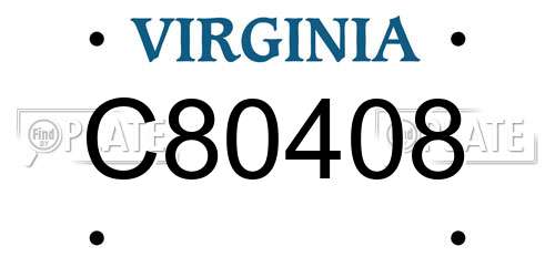 C80408 Virginia License Plate