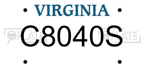 C8040S Virginia License Plate
