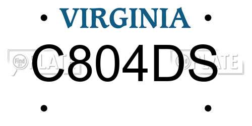 C804DS Virginia License Plate