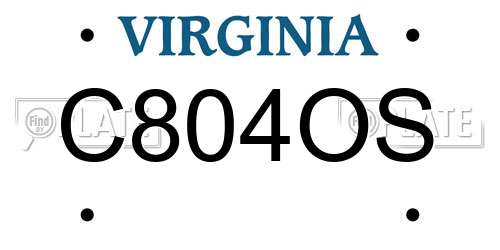 C804OS Virginia License Plate