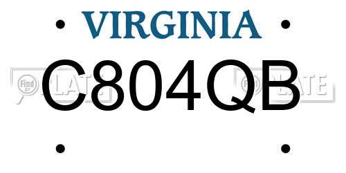 C804QB Virginia License Plate