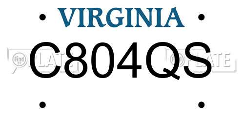 C804QS Virginia License Plate