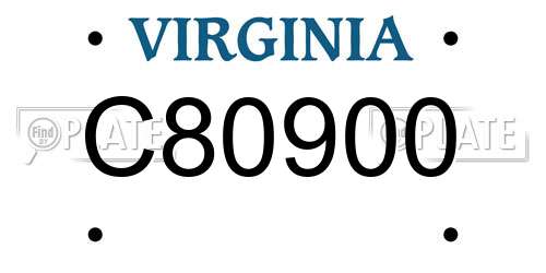 C80900 Virginia License Plate