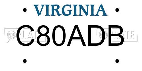 C80ADB Virginia License Plate