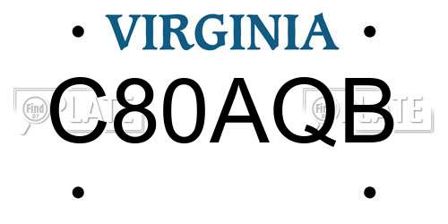 C80AQB Virginia License Plate