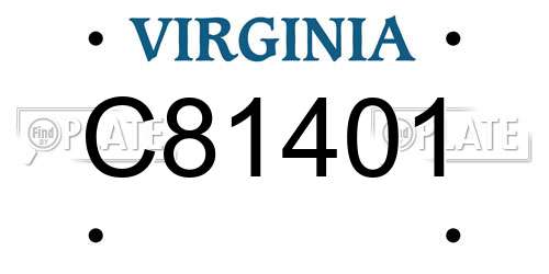 C81401 Virginia License Plate