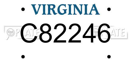 C82246 Virginia License Plate