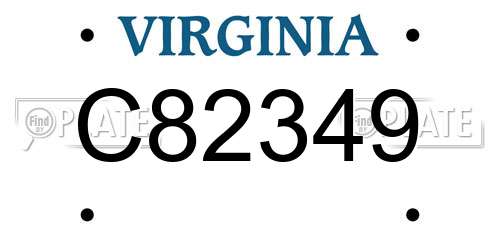 C82349 Virginia License Plate
