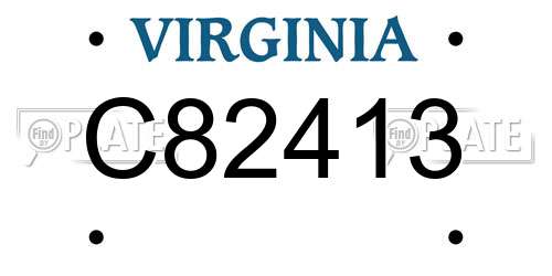 C82413 Virginia License Plate