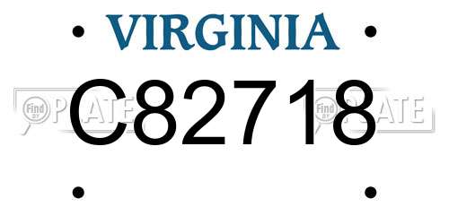 C82718 Virginia License Plate