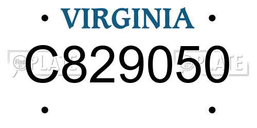 C829050 Virginia License Plate