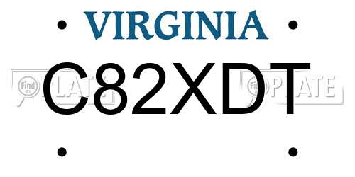 C82XDT Virginia License Plate